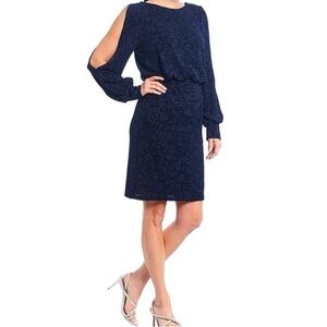 Jessica Howard Women’s Glittery Dark Blue Cocktail Dress. Size: 10.